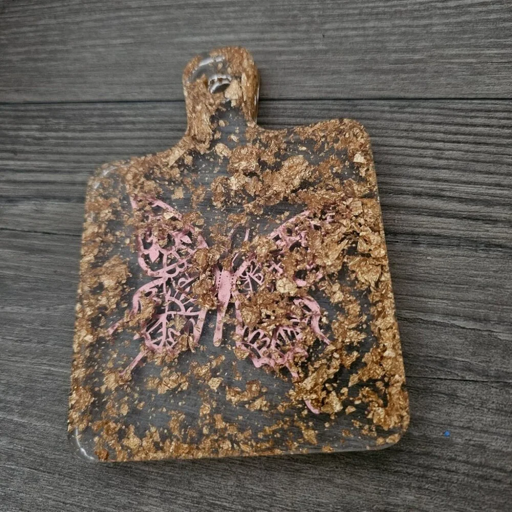 Handmade Resin Rose Gold Butterfly Beautiful Beacons Spoonrest